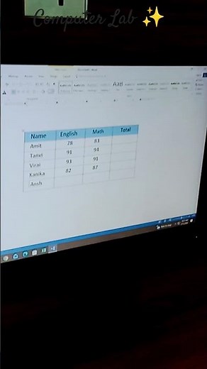 #computerlab How to make a Table In microsoft Word 2019 #msword #students #tally