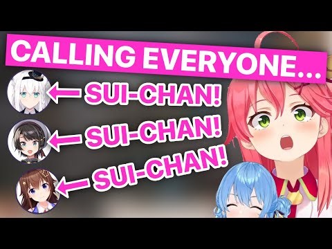 Miko Calls Everyone "Sui-chan" (Sakura Miko, Matsuri, Sora, Fubuki, Subaru / Hololive) [Eng Subs]
