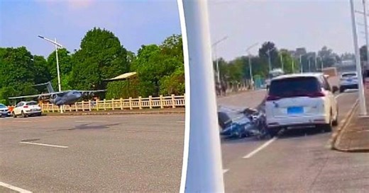 Model airplane crashes into parked car during landing in China