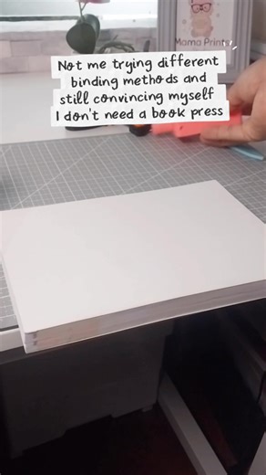 I don’t think I urgently need a book press yet 😅 I’m still learning different binding methods and finding ways to make my projects sturdier. Maybe I’ll get one when I finally perfect this skill? 📚 #mamaprintsstudio #TrusGodsPlan #crafter #crafting #printing #crafts #fypシ゚viralシfypシ゚ | Mama Prints Studio