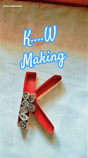 How to make (ĸ) 🎀🤩 letter flower||(k....W) making