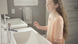 hansgrohe Talis Select S Modern Premium Easy On/Off -Handle 1 7-inch Tall Bathroom Sink Faucet in Brushed Nickel, 72040821