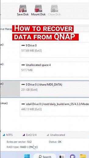 How to recover data from RAID1 and RAID0 based on QNAP TS-219P+ network-attached storage #shorts