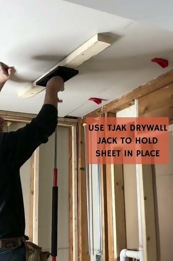T-JAK DRYWALL AND CABINET JACK MAKES INSTALLING DRYWALL CEILINGS A ONE MAN JOB