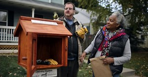 The story behind those charming, doll-house sized little free libraries