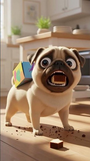 the pug secretly eats snacks ! #shorts #pug #funnyvideo