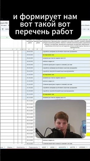 Автоматические заполнение ОЖР из актов АОСР