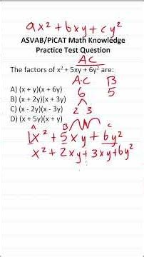 ASVAB/PiCAT Math Knowledge Practice Test Question: Factoring #acetheasvab with #grammarhero #afqt