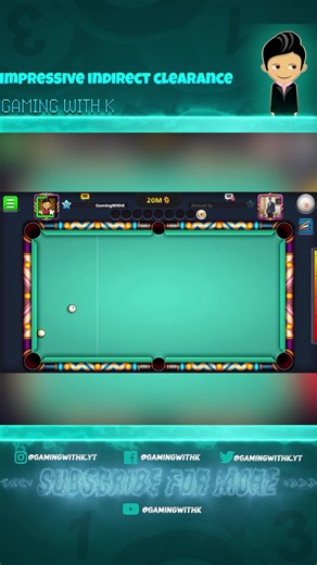 60K views · 257 reactions | impressive indirect clearance in 9 ball 8 ball Pool#gamingwithk #8ballpool #indiretclearance | Gaming with K | Facebook