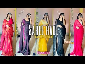 Meesho *Saree haul* ✨ starting at ₹300| Farewell, freshers, party wear saree Try-on haul