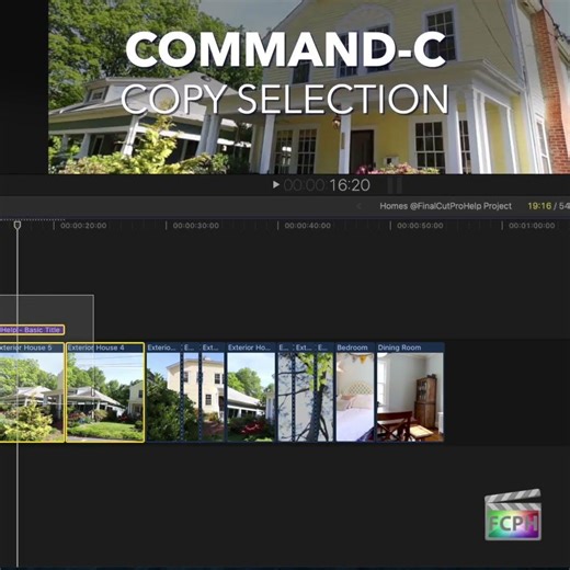 Final Cut Pro Shortcut | Command-C | Copy