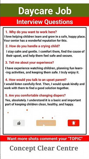 Top 5 Daycare Job Interview Questions and Answers....