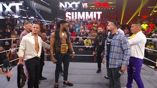 Here are the men's teams for Showdown: TEAM NXT: Ricky Saints, Trick Williams, Je'Von Evans and Myles Borne TEAM TNA: Mike Santana, Frankie Kazarian, Moose, and Leon Slater | WWE NXT