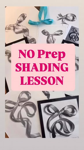 Shading lesson for beginners 🤩 All you need is a graphite pencil and drawing paper - watch student confidence skyrocket as these beautiful ribbons come to life in your middle school high school or homeschool art classroom 🤩 Comment “Ribbon” for a link to preview the lesson contents sent to your DM’s If you already have this lesson, it has been updated with a fully narrated student video tutorial simply re-download from TPT for the new version of the lesson 🤩 Drawing and shading for beginners