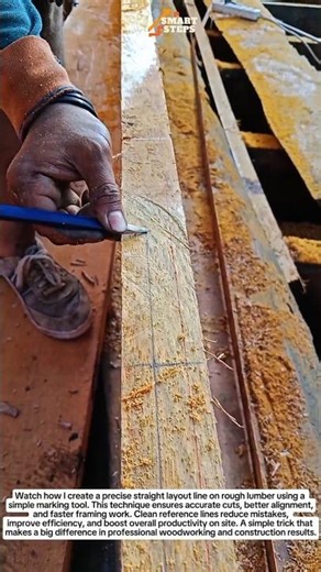 Perfect Straight Layout Line on Rough Lumber – Fast Framing Marking Trick!
