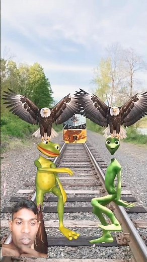 Alien frog head chil dance train attack funny vfx magical video #youtubeshorts #short