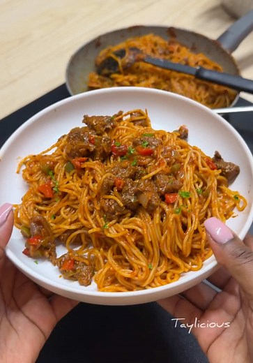 Pâtes à la viande (spaghetti de Dialo) recette facile