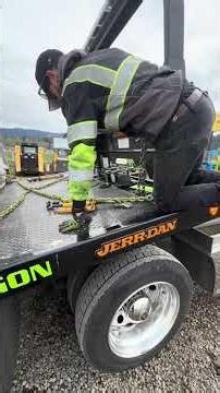 Part 8. Training video on how to load a connex container onto a flatbed tow truck. #aetowing