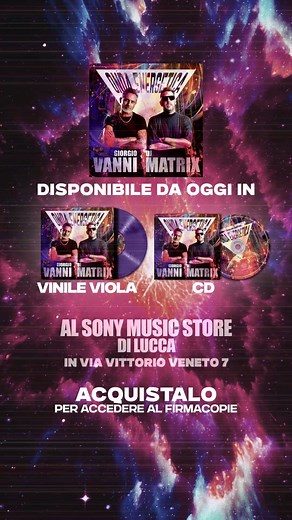 Onda Energetica 💥 il nuovo EP del Capitano e Dj Matrix è disponibile allo store Sony Music in Via Vittorio Veneto 7 a Lucca Comics and Games Lo trovate in Vinile Viola e CD: non fateveli scappare e assicuratevi l’ingresso al firmacopie di sabato 1 novembre - ORE 13:00 - al Paladediche di Lucca. Vi aspettiamo carichi e numerosi 🐉 #ondaenergetica | Giorgio Vanni