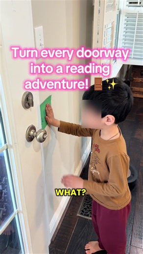 Make learning sight words fun and active! Hang a word in a doorway, and each time your child walks by, they high-five it and say it out loud. A simple, playful way to build reading confidence and make words stick! #momhacks #homeschoolers