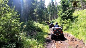 Mountain ATV ride with climbs and descents