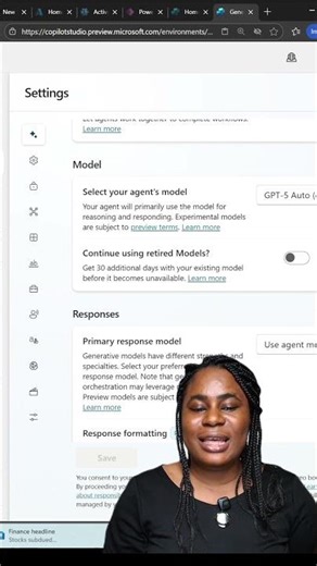 Changing the Agent Model for Copilot Studio to GPT -5