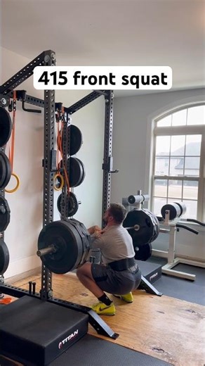 415 front squat #reels #shorts #motivation #fitness #fyp #viral #training #squat #homegym #gym