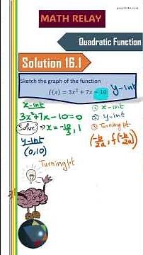 DAY 114 MATHRELAY challenge; Solution to yesterday's problem! Topic: Quadratic Function