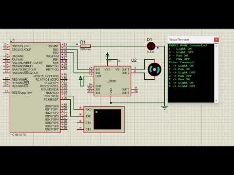 UART-Based Smart Home Automation | Proteus Simulation