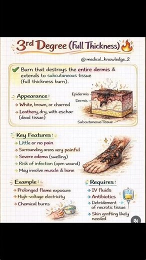 3rd degree burn or full thickness burn