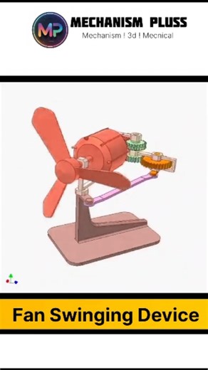 Mechanism ! 3d ! Mecnical on Instagram: "Fan swinging device mechanism #physics #science #knowledge #experiment #usa"