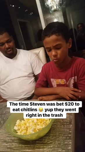 8 years ago on Thanksgiving Steven was made a bet to try chitlins for $20 & this is how that went 😂 #chitlins #Thanksgiving #funnyvideos #prankvideo | Angela Christine Garuccio