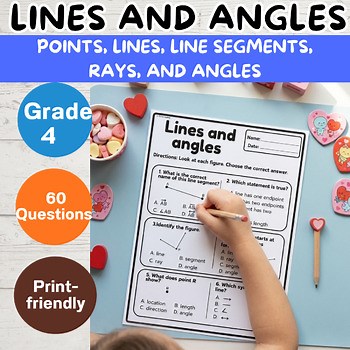 Grade 4 Geometry Worksheets: Points, Lines, Line Segments, Rays, and Angles