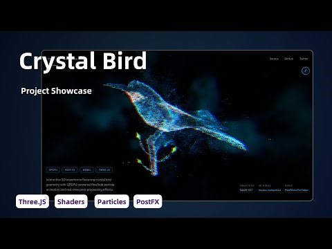 Crystal Bird | GPGPU Particles flowfield Animation and Slow Motion Blur in Three.js (Showcase #9)