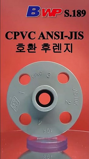 CPVC ANSI-JIS 호환 후렌지. C-PVC SCH80-KS 변환 후렌지. CPVC ANSI-JIS Transition Flange. BWP