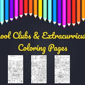 School Clubs & Extracurriculars Coloring Pages | After School Activity Fun