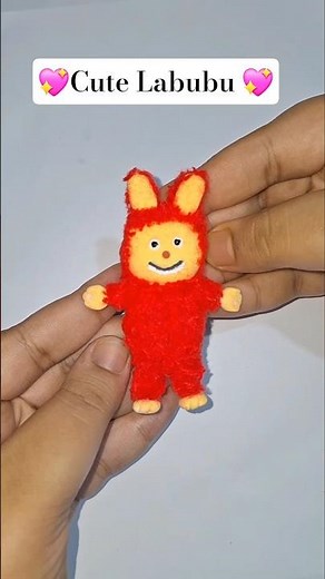 DIY Cute Labubu at home 💕 | clay art #shorts #labubu #clayart #art #love #diy