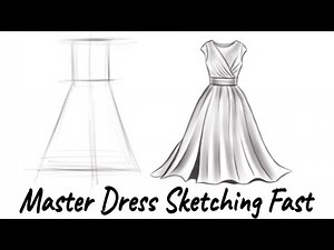 How to Draw a Beautiful Dress : Easy Fashion Illustration | Gown Dress | Drawing For Beginners