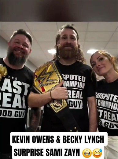 KEVIN OWENS and BECKY LYNCH Congratulate SAMI In a Hilarious Way 🥹😅 #wwe #kevinowens #samizayn