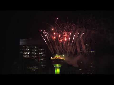 2021 New Year's Eve Fireworks in Calgary, Alberta, Canada