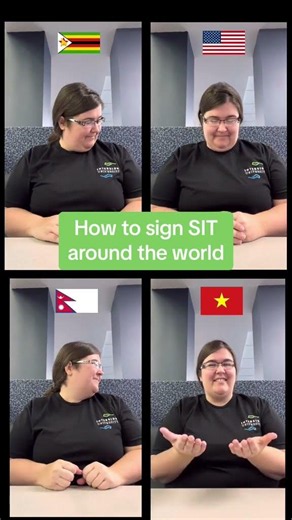 How to sign SIT in 4 World Sign Languages #signlanguage #deafworld #zimbabwe #asl