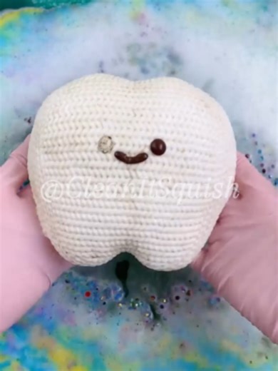 🦷✨ Press. Smooth. Breathe. Clean calm in pure white… 👀 This Tooth squishy toy turns simplicity into serene motion. Each slow press folds the smooth white foam 🫧💨, the rounded tooth shape dimpling gently before rising back in a calm, steady rhythm. It’s clean, precise, and deeply soothing — like watching purity slow down and breathe. 😌✨ The bright white surface reflects light with a soft, glossy glow. 🎥💫 Highlights glide across the curved enamel-like shape, creating subtle reflections as t