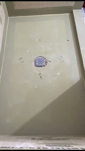 Large format tile on the shower floor. #howto #tutorial #diy #HomeImprovement #teachersoftiktok #perfectmatch