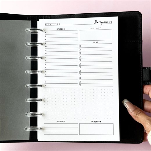 Half Letter Daily Planner Inserts, Undated Day on 1 Page, Printed Discbound Refill - Etsy