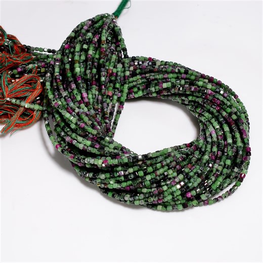 Natural Ruby Zoisite Faceted Center Drilled Cube Shape 2.40mm, Semi-precious Gemstones for Jewelry Making - Etsy