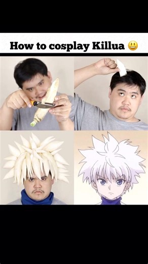 How to cosplay Killua 🤣 #anime #hunterxhunter #animeshorts #shorts
