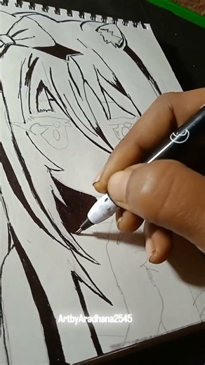 Drawing a cute Anime Wolf Girl 🔥 #anime #animegirl #artist