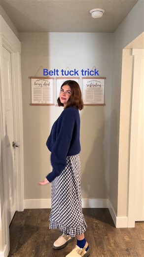 My favorite trick to tuck my sweater, especially when I want to wear something over a dress! @Gap @target #tutorials #casualstyle #clothingtricks
