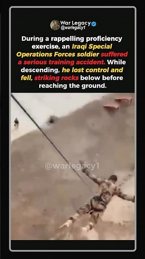 Iraqi SOF Soldier Falls During Rappelling Training #shorts