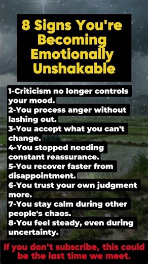 8 Signs You're Becoming Emotionally Unshakable | Psychology Facts That Reveal Inner Strength